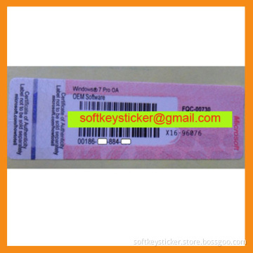 Windows 7 Professional License, OEM COA Label Sticker